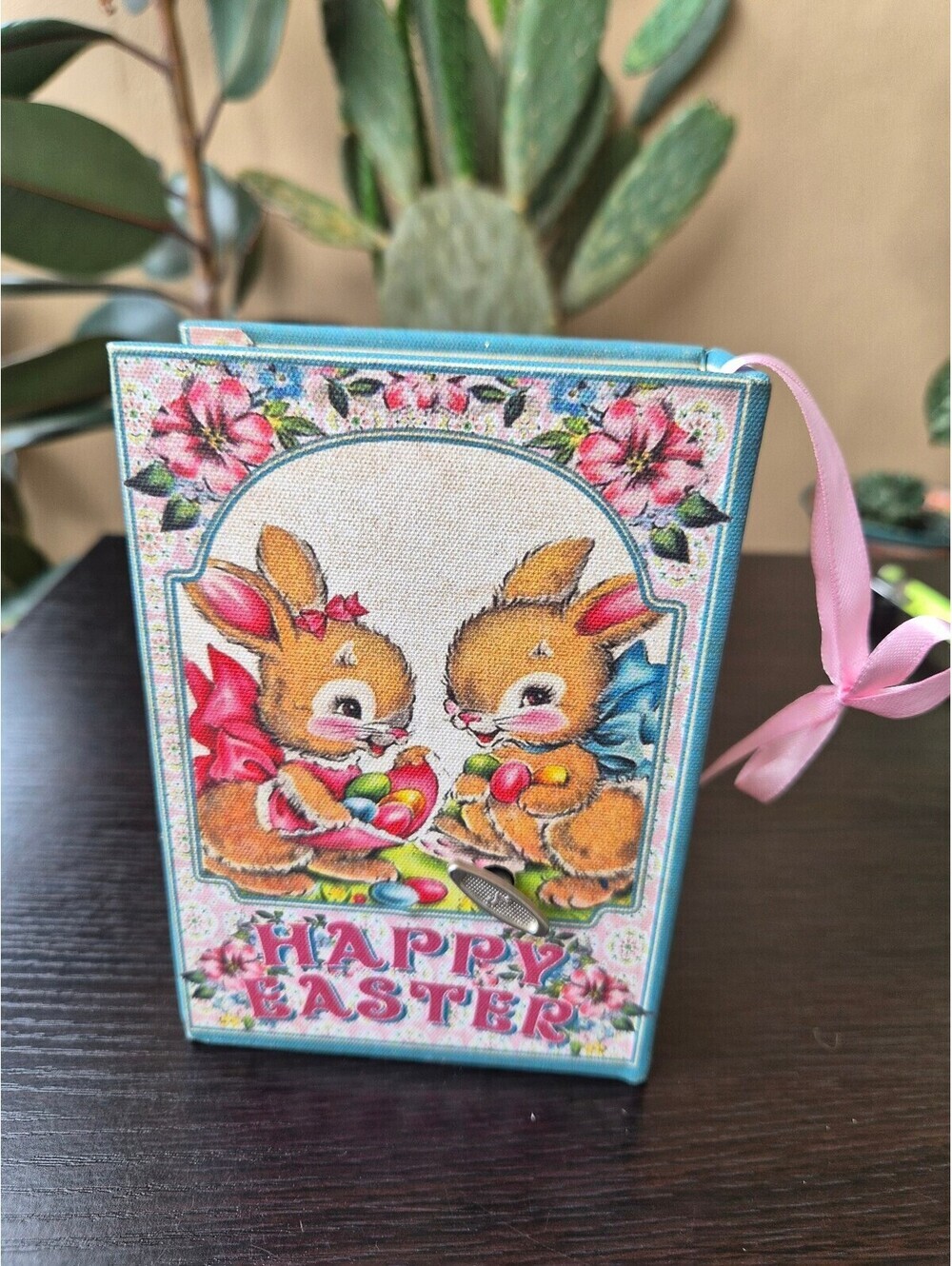 Easter Bunny Book-Shaped Musical Keepsake Box